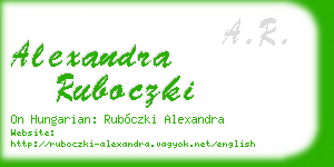 alexandra ruboczki business card
